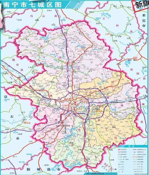 首版南宁七城区地图正式发布 地图版式横版变