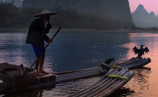 俄摄影师镜头下的桂林漓江老渔民 -图说-老友网-南宁网络电视台