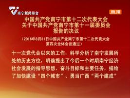 中国共产党南宁市第十二次代表大会关于中国共产党南宁市第十一届委员会报告的决议