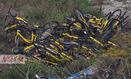 南宁60多辆共享单车被弃工地 小黄车 招惹了谁