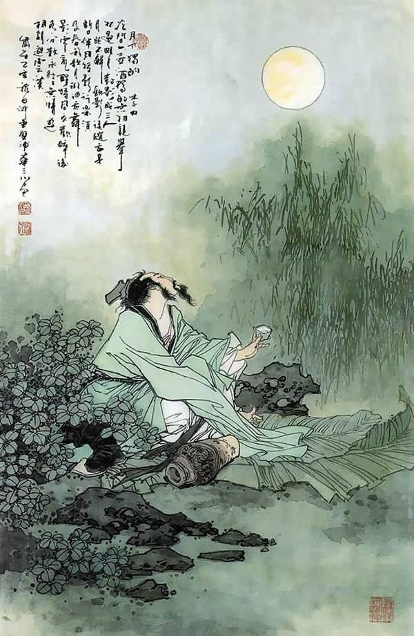 我们的节日·中秋 月下诗词       李白 花间一壶酒,独酌无相亲.