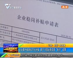 企業意外收到83萬元補貼 南寧19項業務實現“免辦”政策 企業意外收到83萬元補貼 南寧19項業務實現“免辦”政策