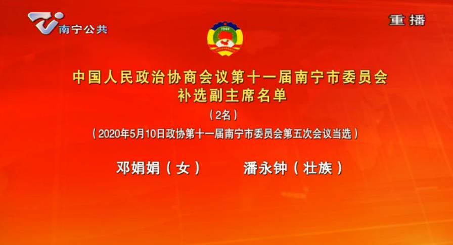 中国人民政治协商会议第十一届南宁市委员会  补选副主席名单