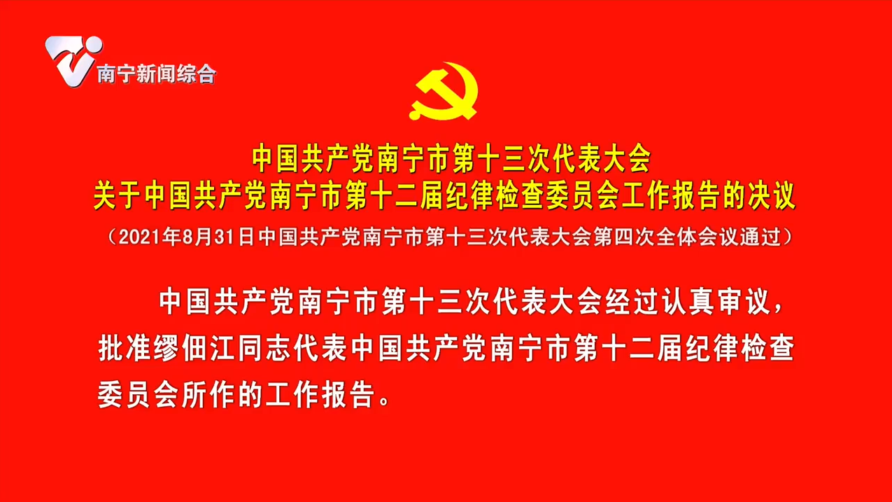 中国共产党南宁市第十三次代表大会关于中国共产党南宁市第十二届纪律检查委员会工作报告的决议