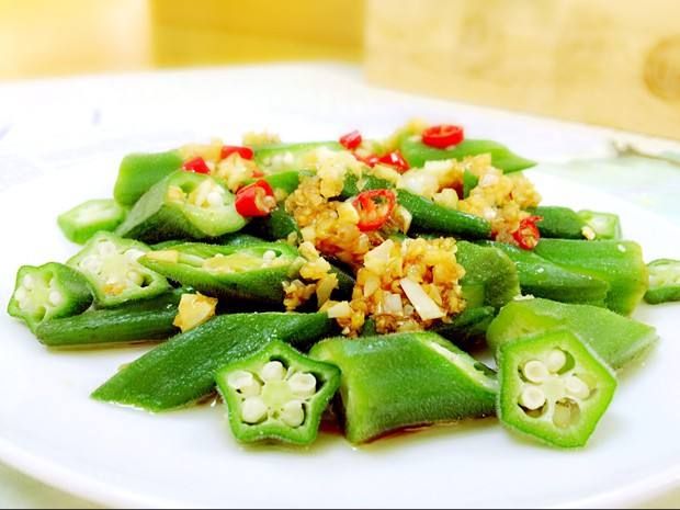 春季清新菜——蒜蓉秋葵