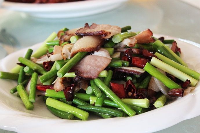春季清新菜—蒜臺炒臘肉
