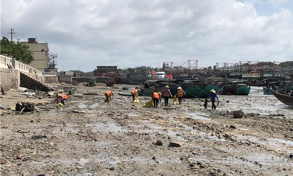 企沙镇开展为期十天的海岸线环境整治提升行动