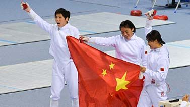 空军五项击剑项目中国队获女子个人第一