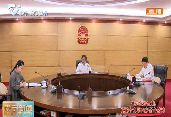 南宁市人大常委会党组召开扩大会传达学习党的十九届四中全会精神