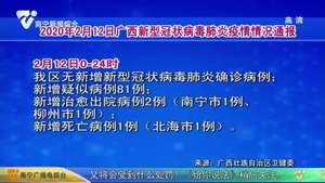 2020年2月12日广西新型冠状病毒肺炎疫情情况通报