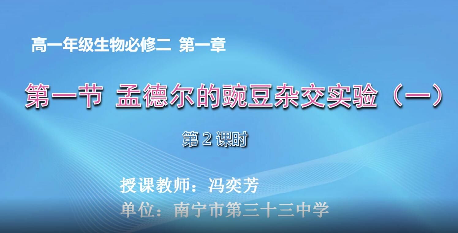 2月20日第1节-高中一年级生物0201#必修二第一章第一节-《孟德尔的豌豆杂交实验（一）》02