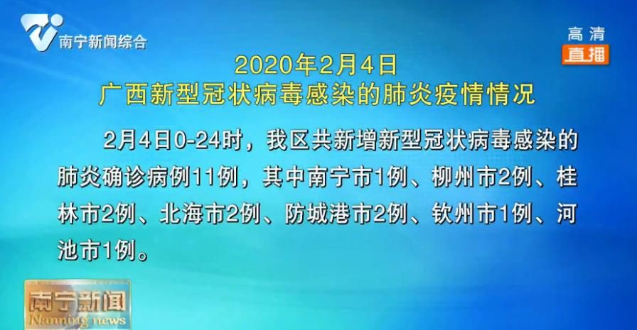 2020年2月4日广西新型冠状病毒感染的肺炎疫情情况