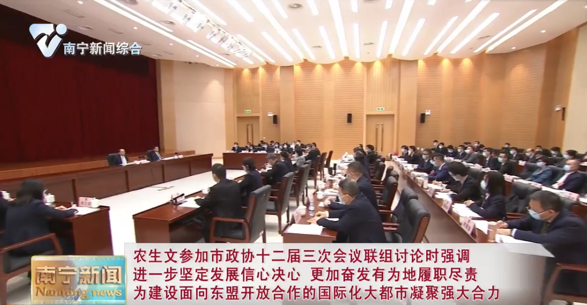 农生文参加市政协十二届三次会议联组讨论时强调 进一步坚定发展信心决心 更加奋发有为地履职尽责 为建设面向东盟开放合作的国际化大都市凝聚强大合力