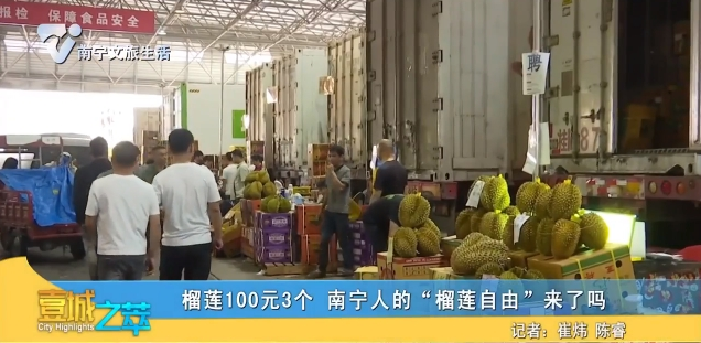 榴莲100元3个 南宁人的“榴莲自由”来了吗