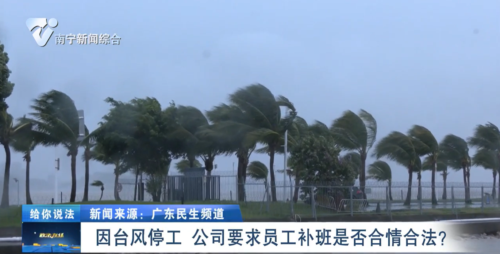 給你說法：因臺風停工    公司要求員工補班是否合情合法？