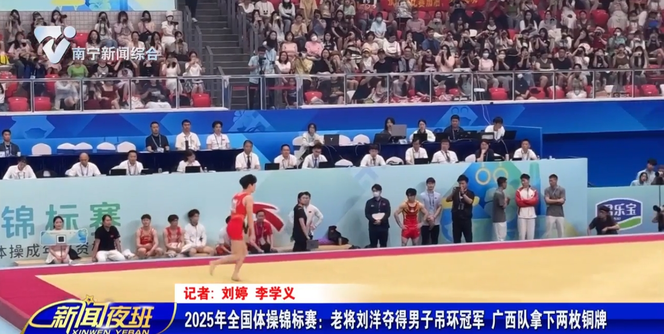 2025年全國體操錦標賽：老將劉洋奪得男子吊環(huán)冠軍 廣西隊拿下兩枚銅牌    