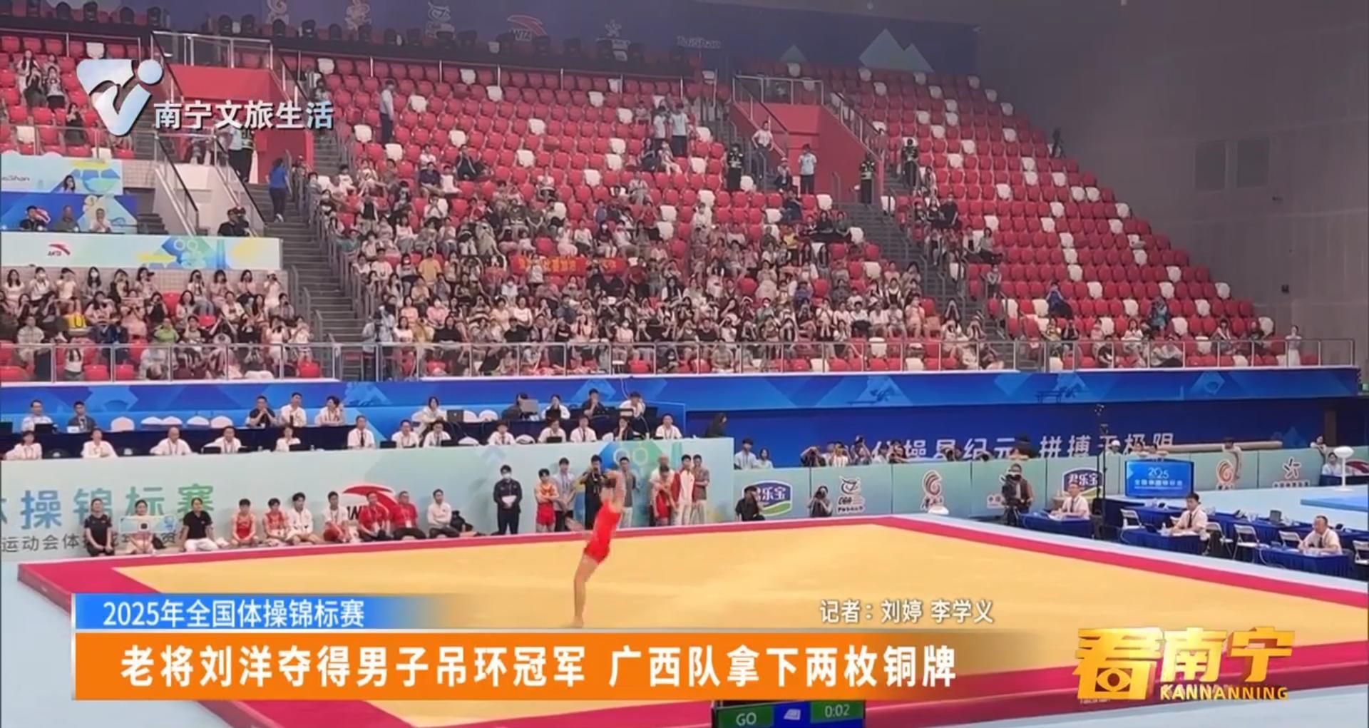 【2025年全国体操锦标赛】老将刘洋夺得男子吊环冠军 广西队拿下两枚铜牌